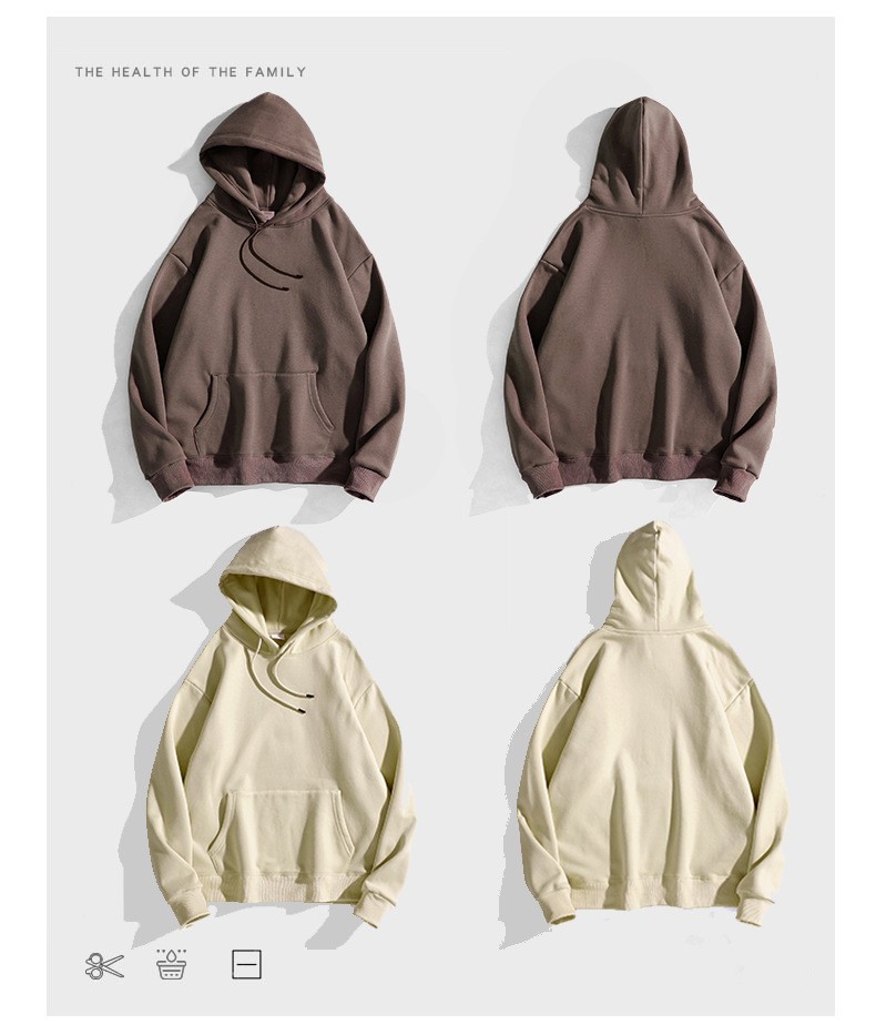 360g cotton drop shoulder hooded fleece sweatshirt BC2-2077