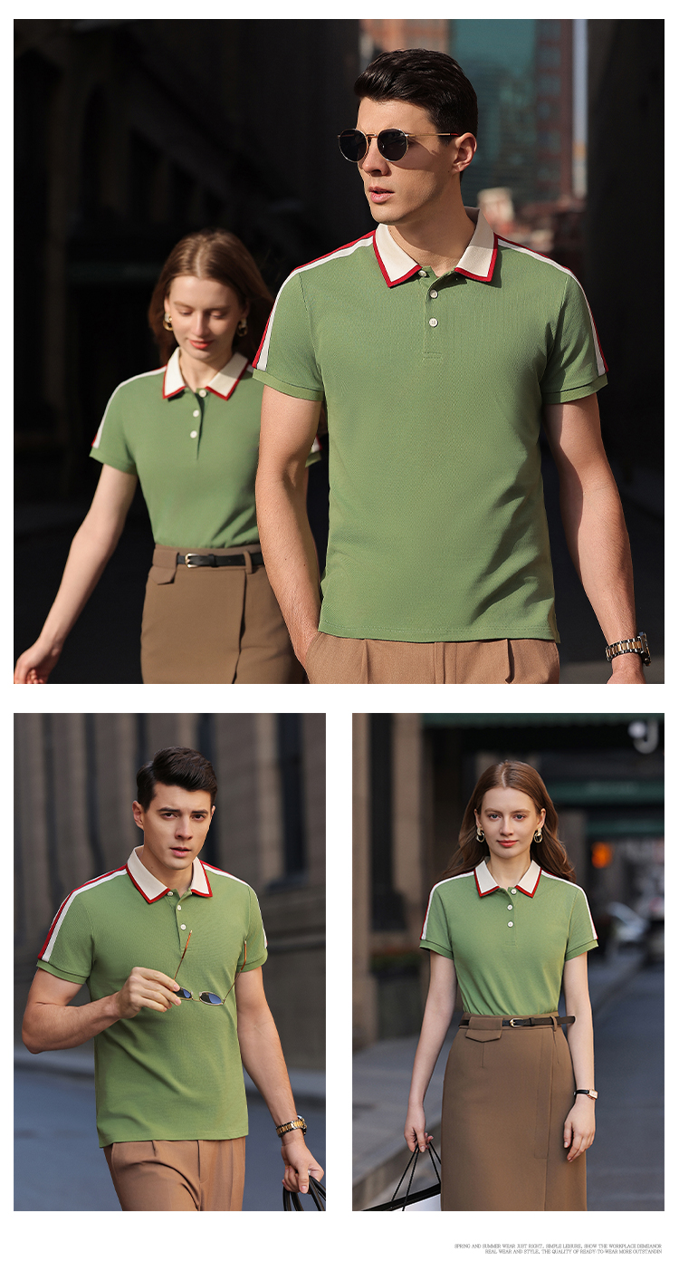 220G pure cotton double mercerized lapel short-sleeved POLO shirt 72-M9