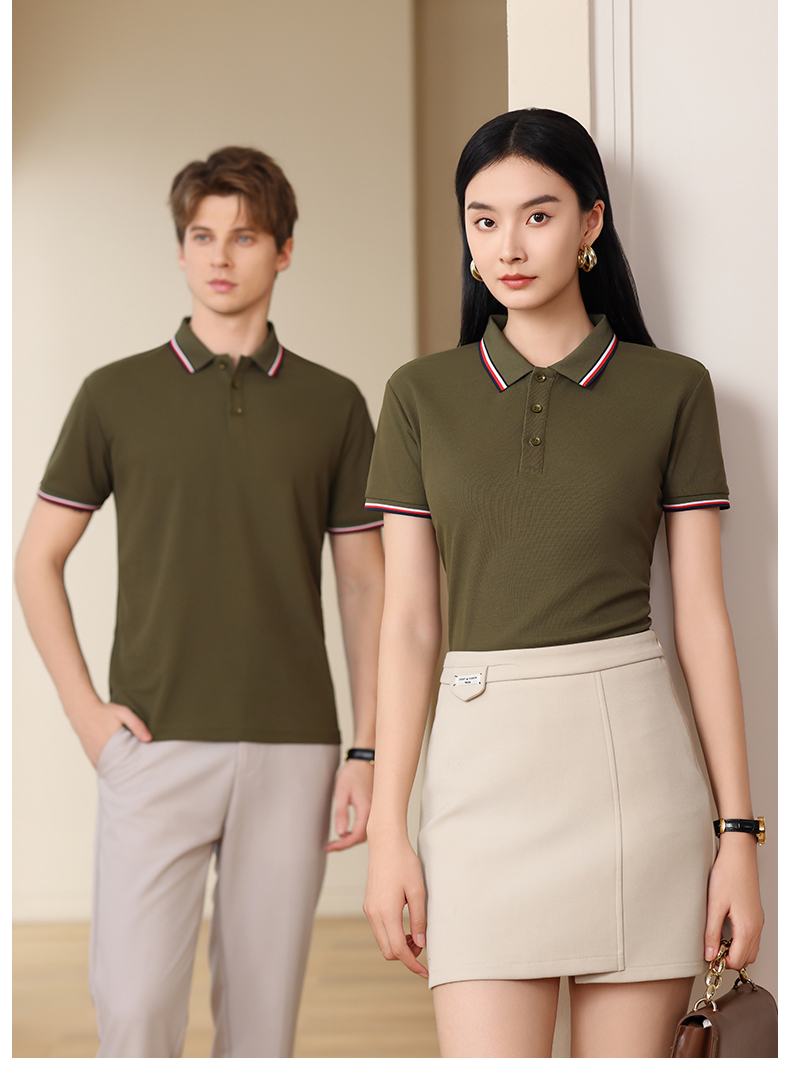 230G Imitation Cotton Color Lapel Short Sleeve POLO Shirt W01-6609