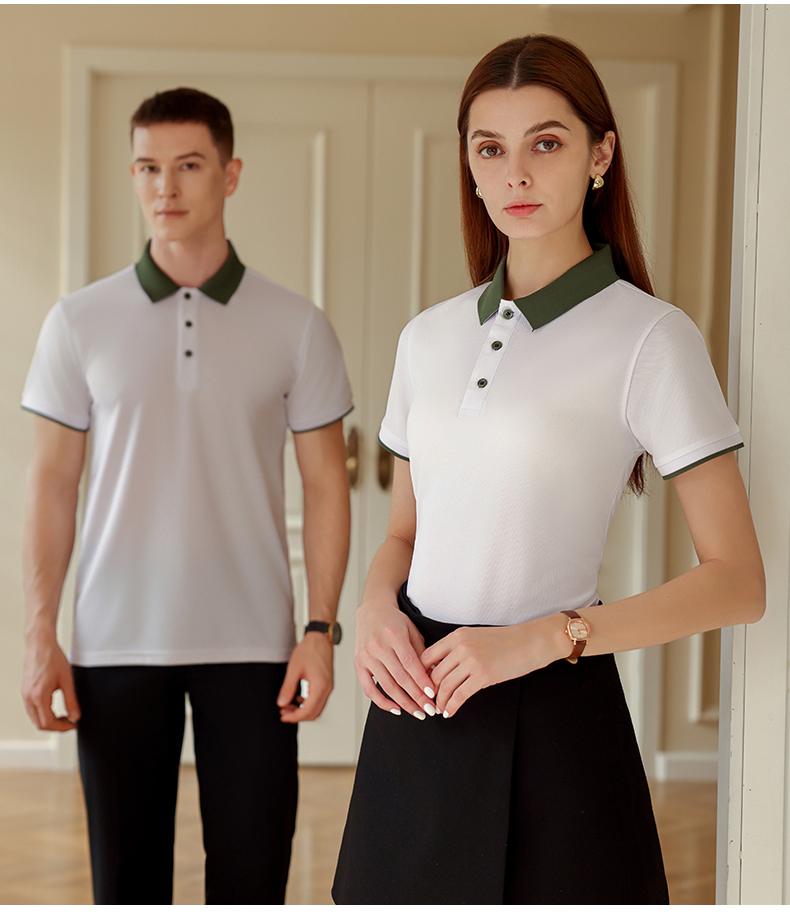 190g contrast color stitching short-sleeved POLO shirt YZ03-KW205