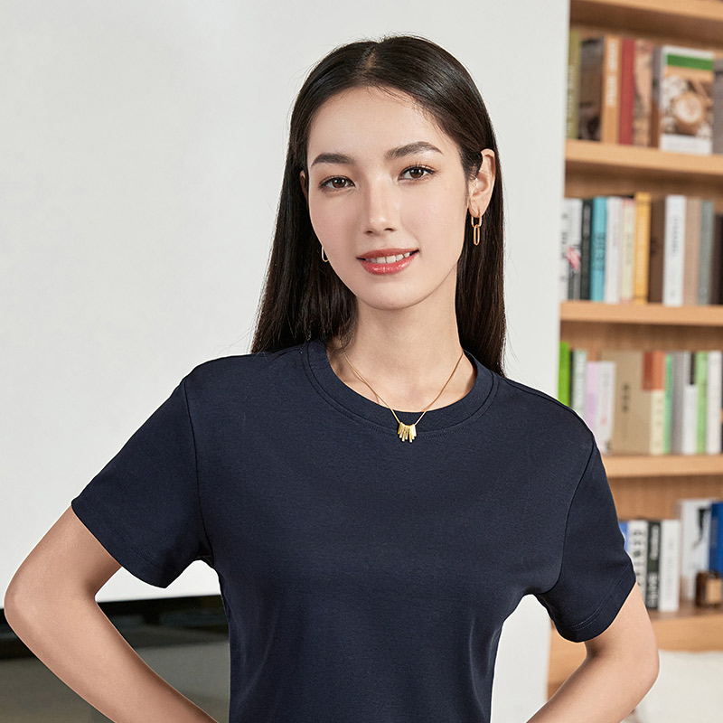 210g cool antibacterial double-sided Solona round neck short sleeve GJ7-338