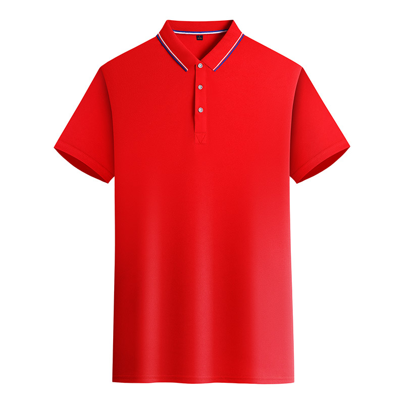 190g classic double-sided color lapel short-sleeved polo shirt W01-655