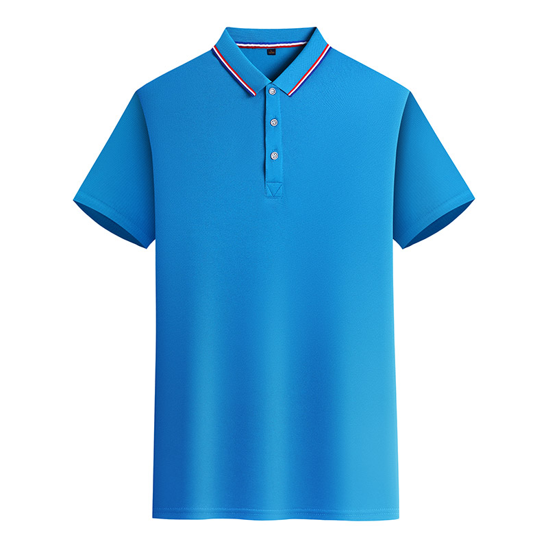 190g classic double-sided color lapel short-sleeved polo shirt W01-655