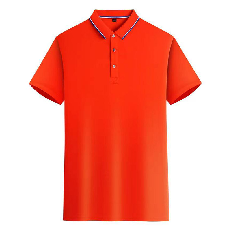 190g classic double-sided color lapel short-sleeved polo shirt W01-655