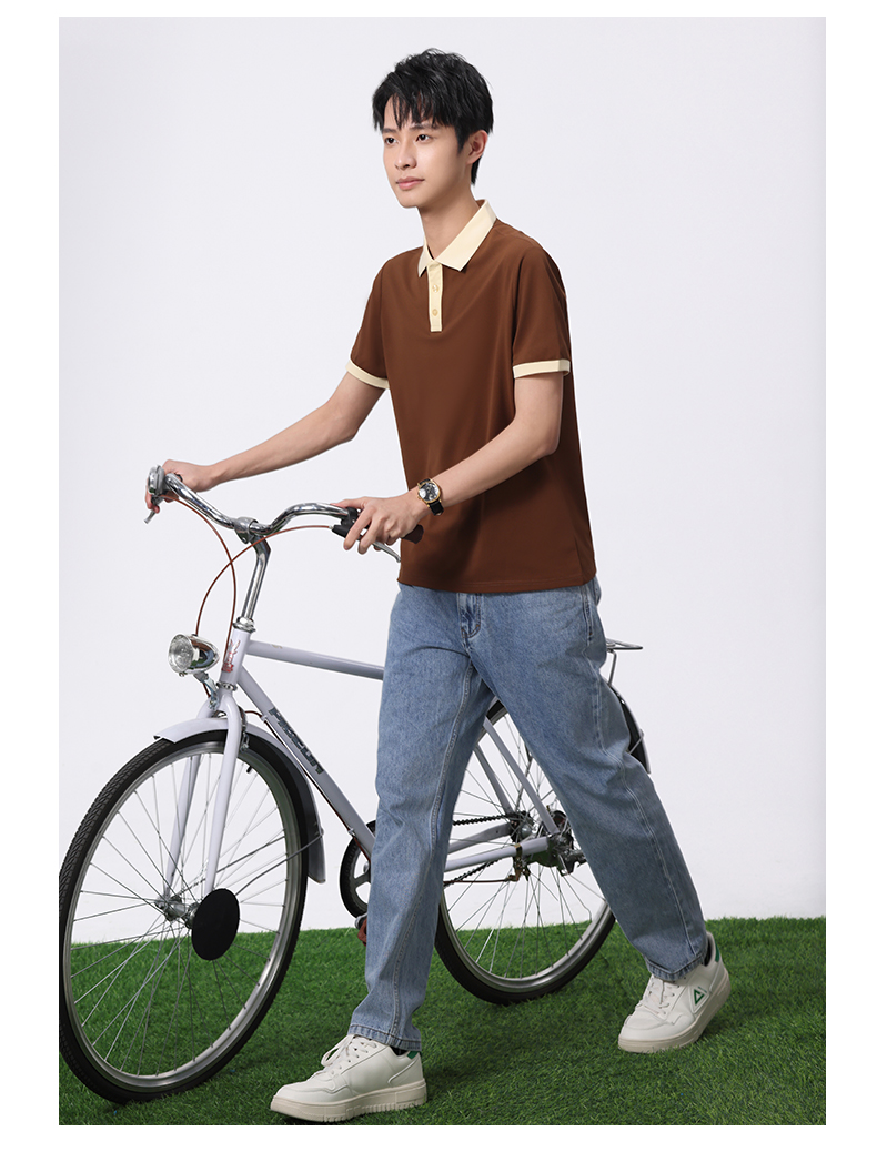 Colorblock Lapel Short Sleeve POLO Shirt SNS-6611