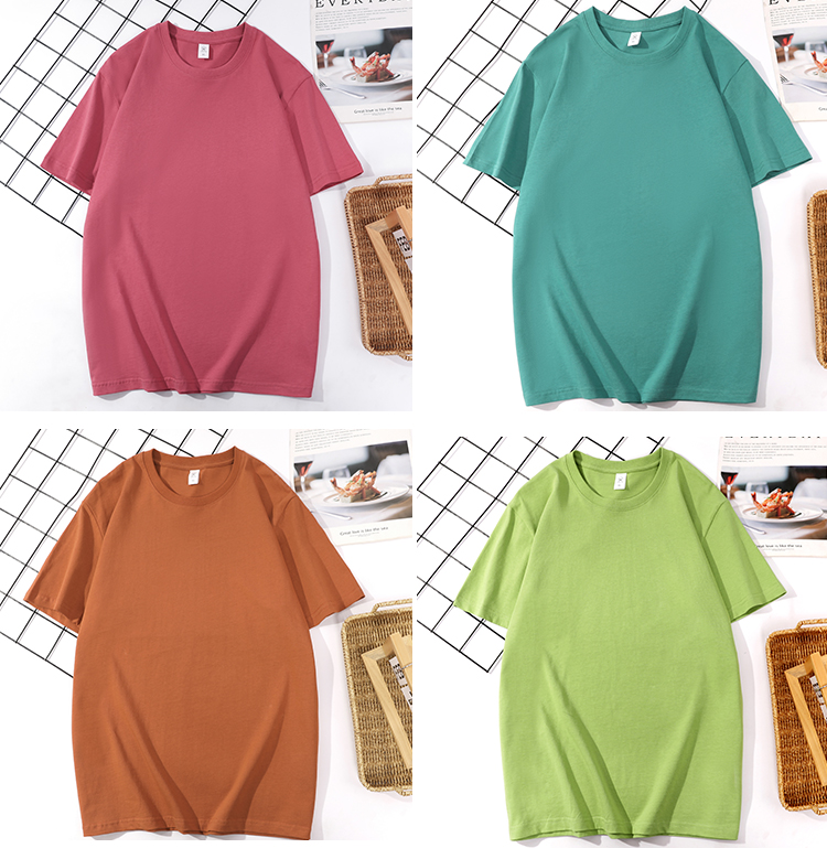 210g fashion cotton short-sleeved T-shirt GJ66-8822 short-sleeved 210g double yarn