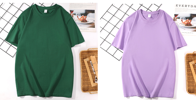 210g fashion cotton short-sleeved T-shirt GJ66-8822 short-sleeved 210g double yarn