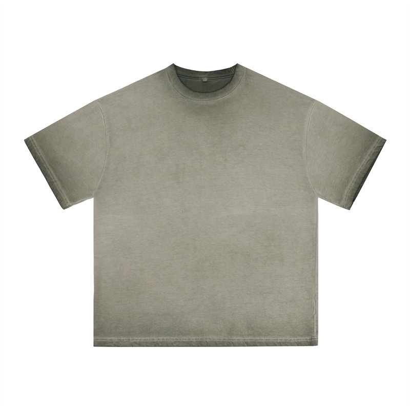 230G heavyweight vintage washed cotton dirty wash T-shirt L06-dirty wash