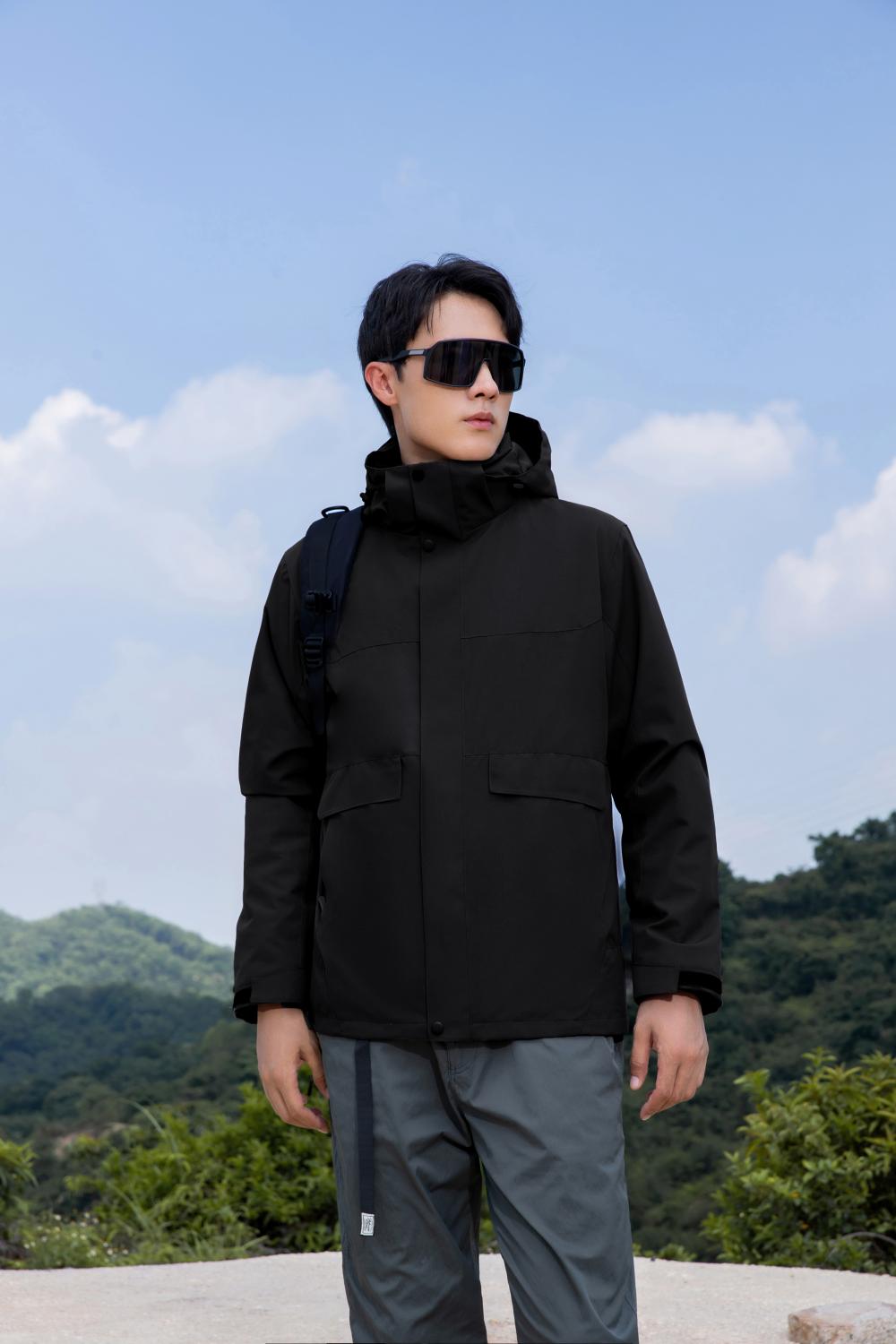 1866#3-in-1/small Oxford anti-hanging and anti-wrinkle soft liner/three-proof jacket//YKK zipper