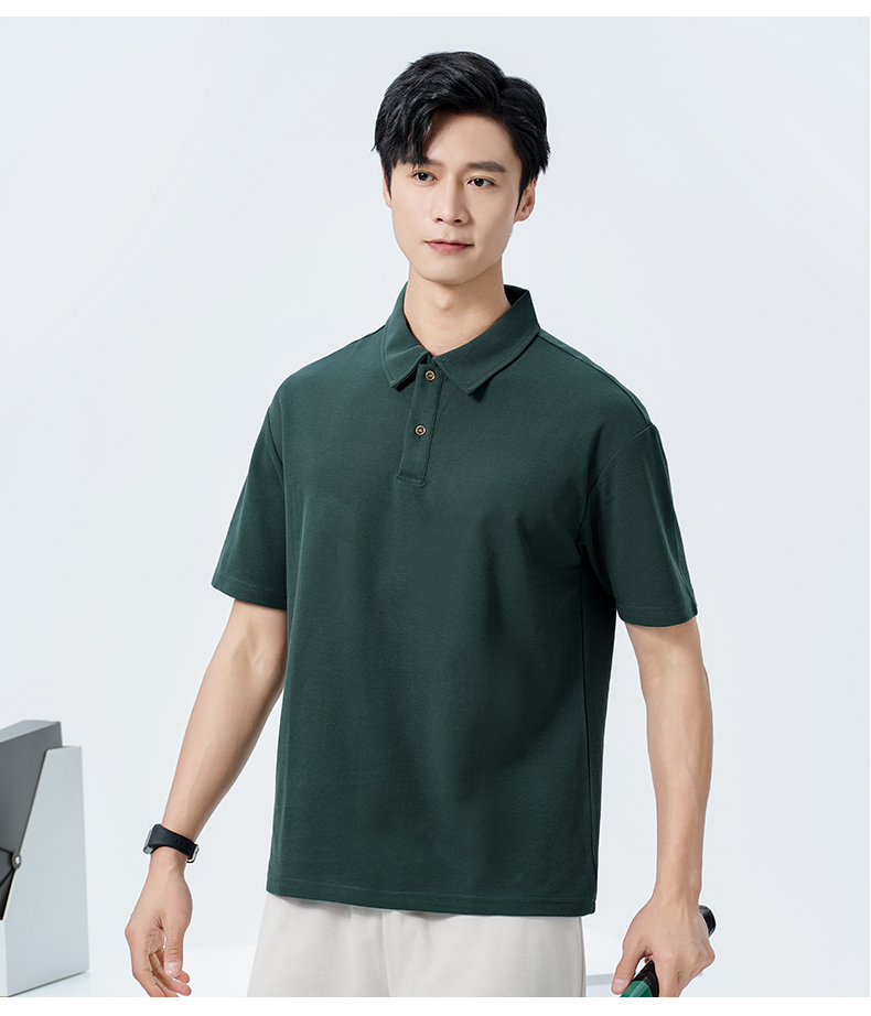 240g 40s double yarn solid color pique POLO shirt GJ20-32555