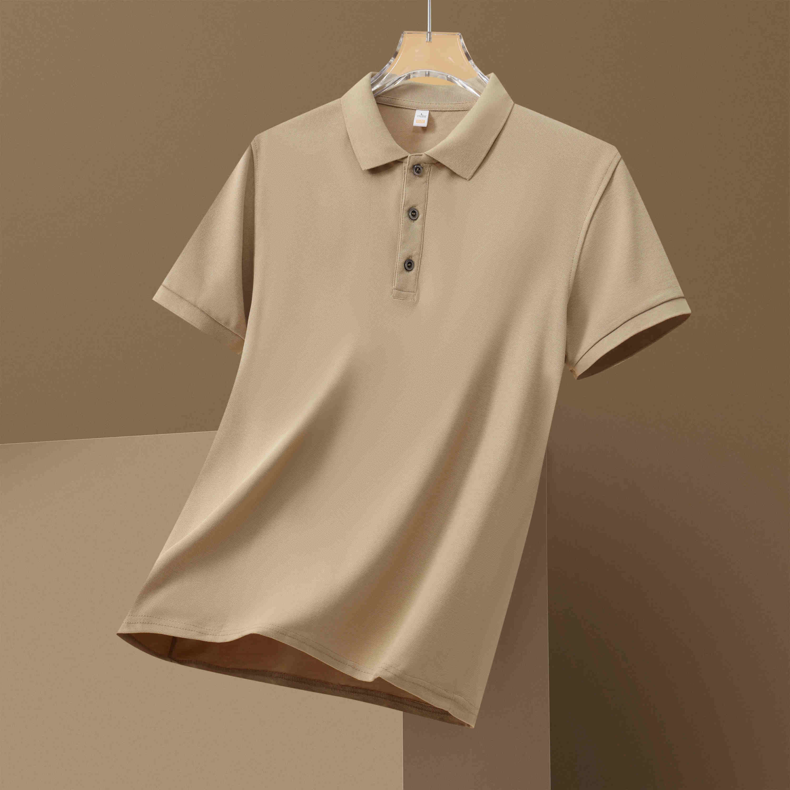 210g ice cotton solid color casual short-sleeved lapel polo shirt W01-A11