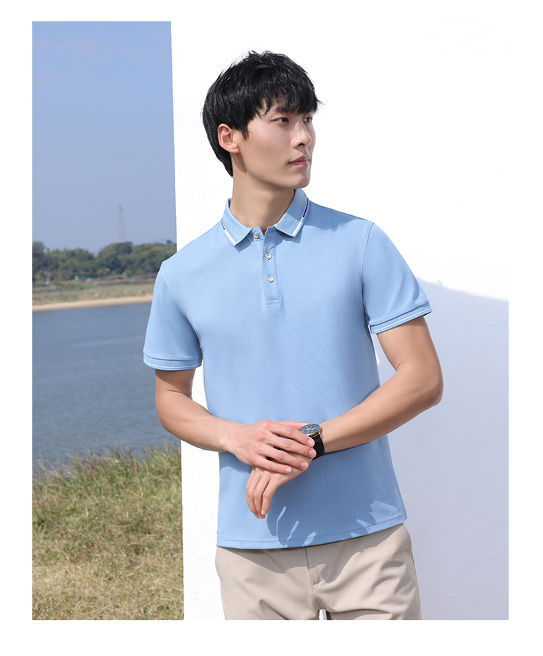 Ice-feeling pique lapel short-sleeved POLO shirt H04-2608