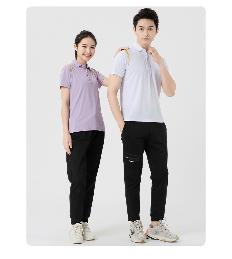 Breathable ice silk elastic lapel short-sleeved POLO shirt KF2-9206 for women