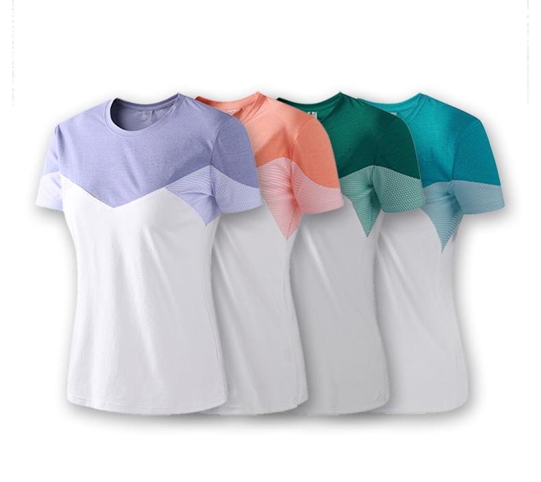 Double yarn blended color matching sports round neck short sleeves KG2-2022008