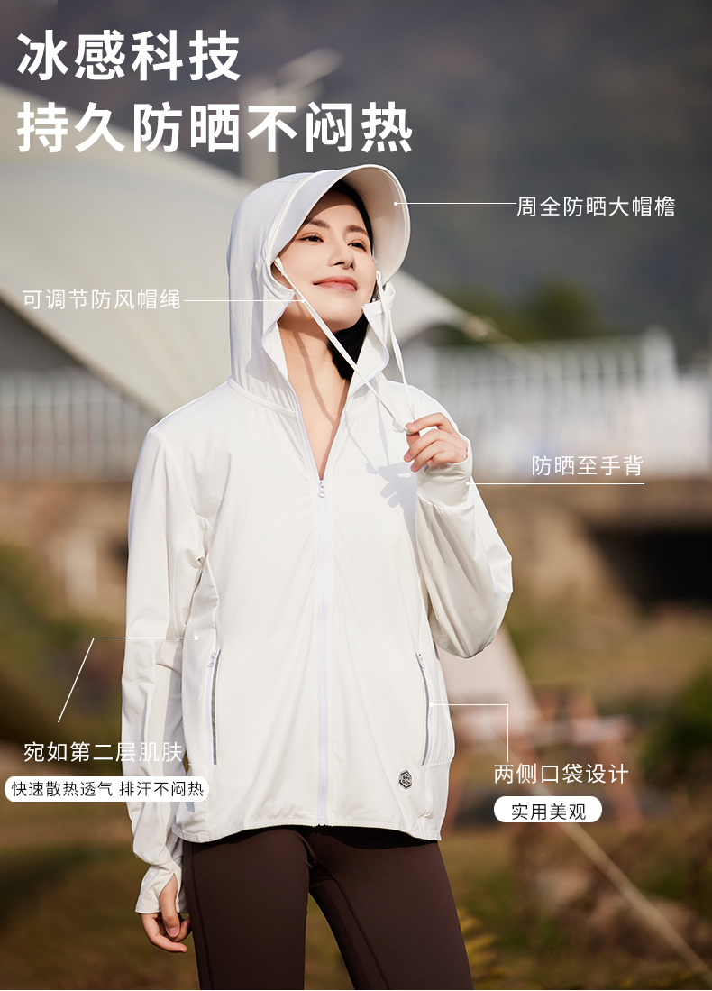 Lightweight and breathable technology couple ice silk sun protection clothing female model KN-2366