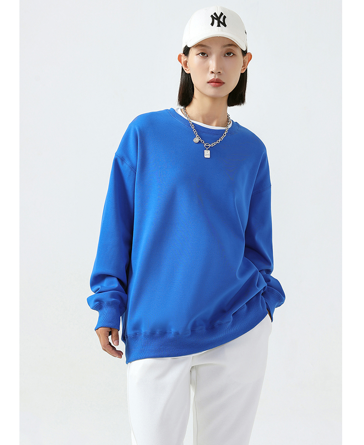 500g heavyweight pure cotton silver fox velvet drop shoulder round neck sweatshirt G21-U-X965