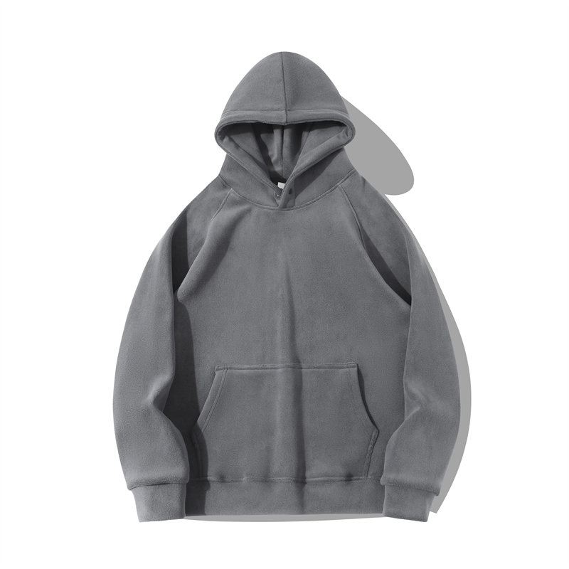 600g heavyweight warm double-sided fleece button hooded sweatshirt G21-U-XD068