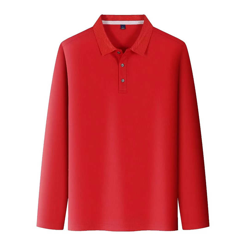 190g solid color quick-drying lapel long-sleeved POLO shirt G17-308