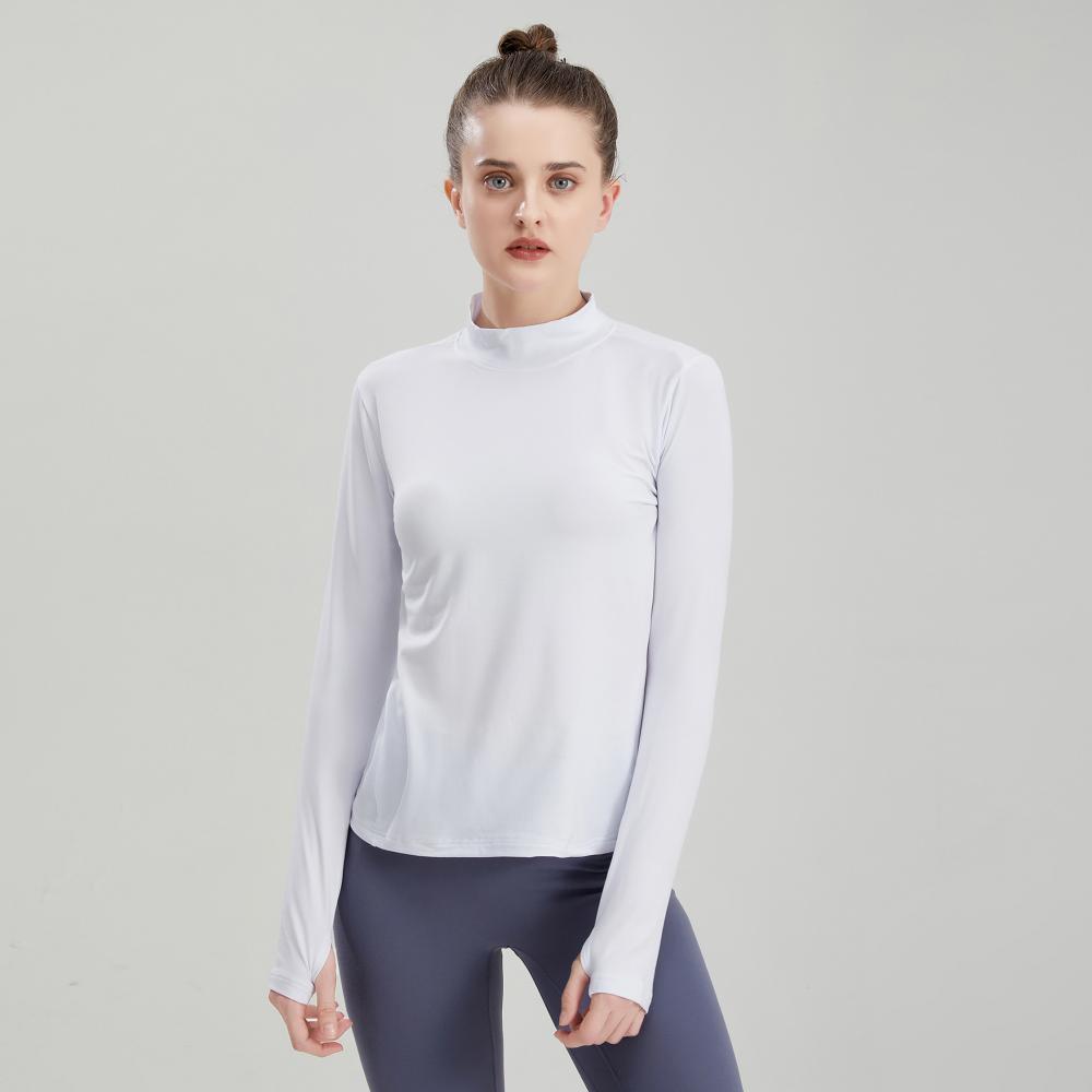 307# Women long-sleeved fitness tops T-shirts long sleeves round neck