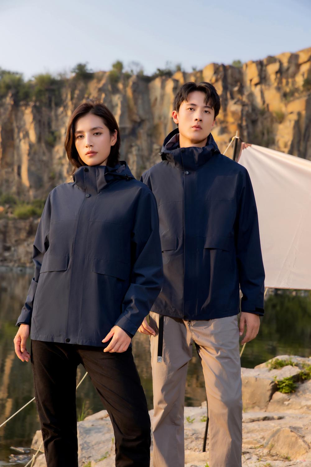 1866#3-in-1/small Oxford anti-hanging and anti-wrinkle soft liner/three-proof jacket//YKK zipper