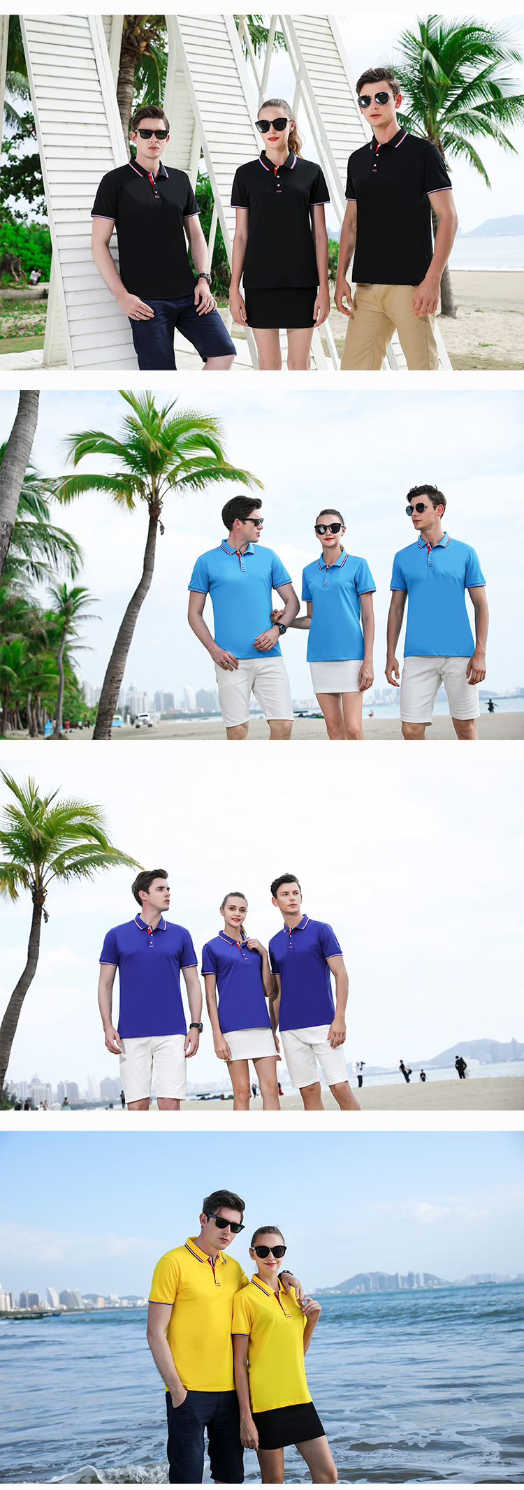 Ice silk cotton pique lapel polo shirt short sleeves GJ15-2908