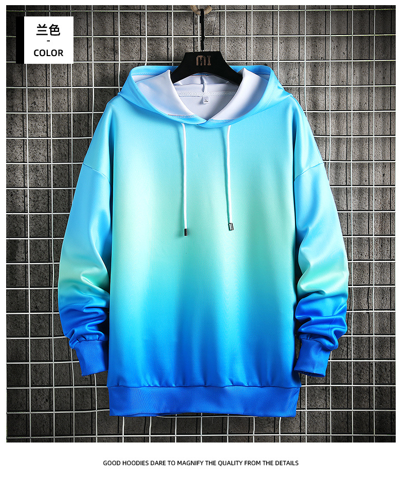 Gradient tie-dye hooded sweatshirt couple pullover sweatshirt A2-GF-W02