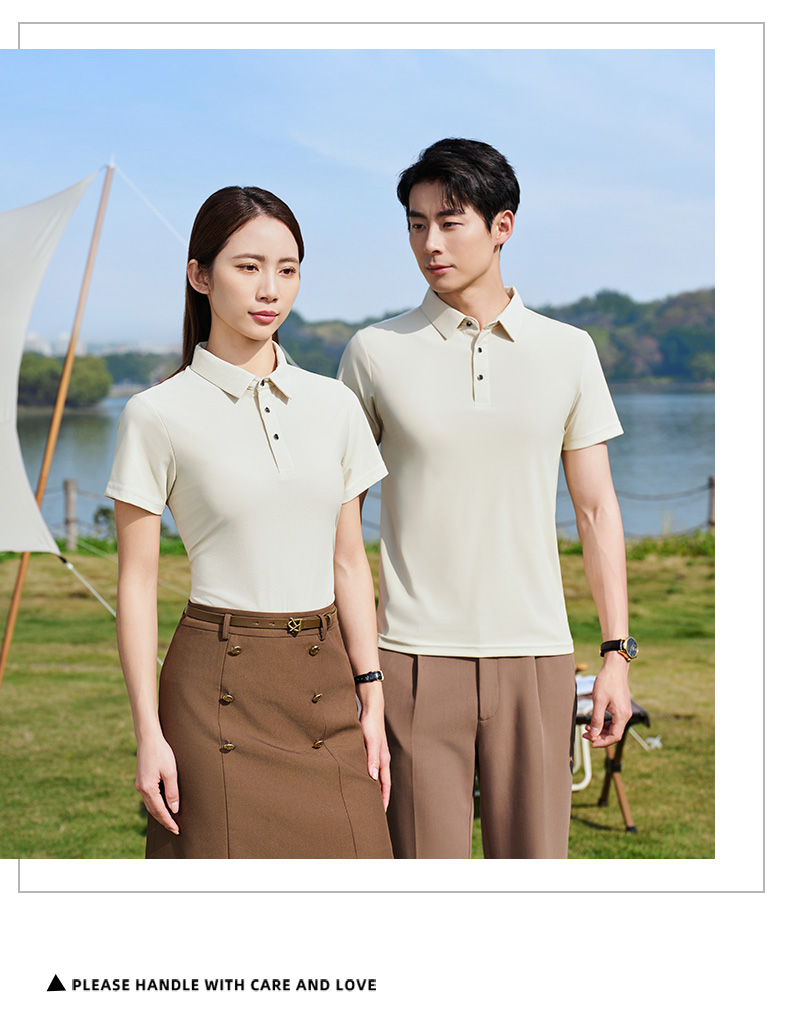 Nylon solid color lapel short-sleeved POLO shirt H09-D96601