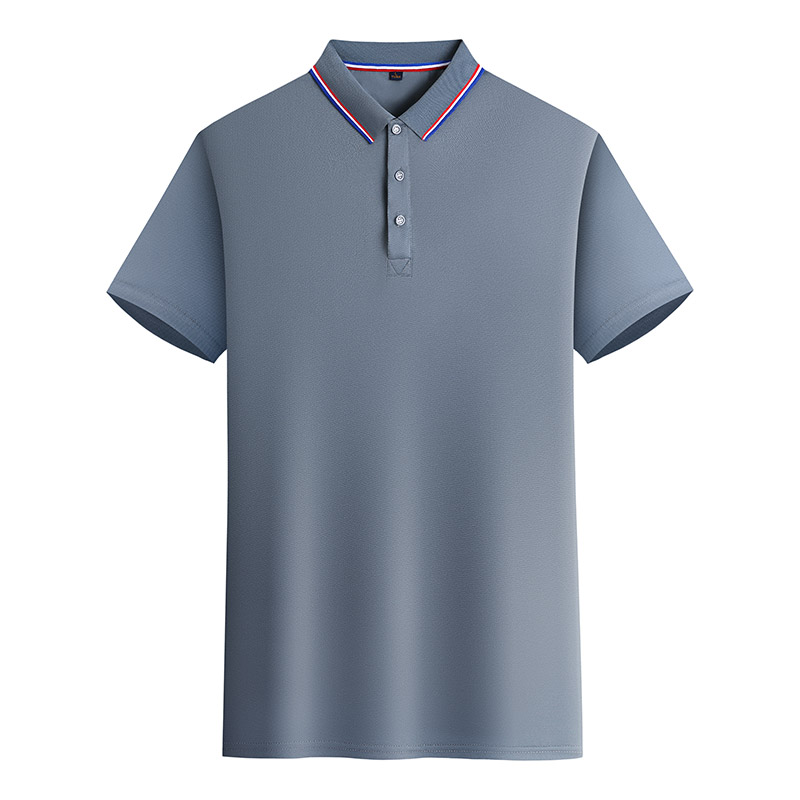 190g classic double-sided color lapel short-sleeved polo shirt W01-655