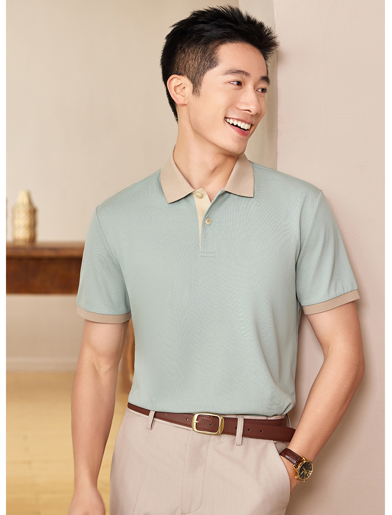 200g ice bead lapel short-sleeved POLO shirt H04-9912