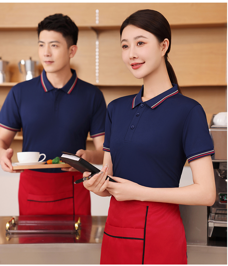 210g moisture absorbing quick-drying antibacterial ice ion fine bead short-sleeved lapel polo shirt L04-P142