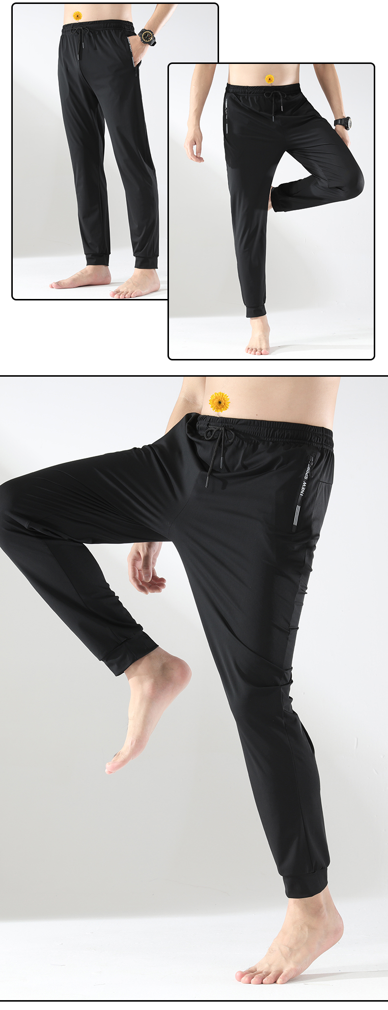 Ice silk cool breathable casual trousers with cuffs GJ62-J067