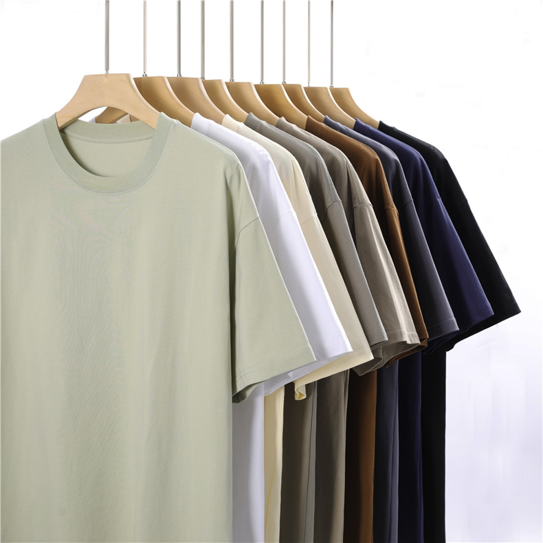 260g 32 count double yarn trendy brand large drop shoulder pure cotton t-shirt G21-26D