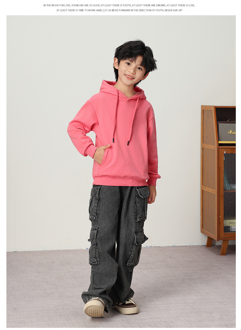 400g high quality macaron solid color hoodie sweatshirt children YZ03-9966