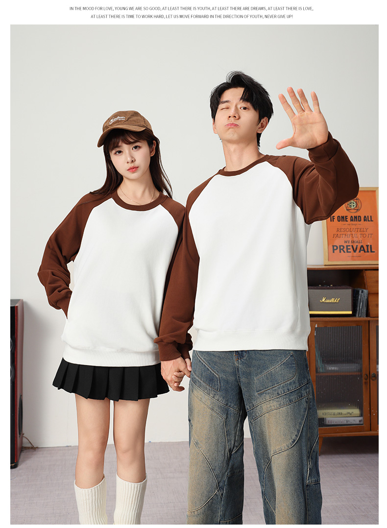 400g high-quality macaron raglan round neck sweatshirt for adults YZ03-9977