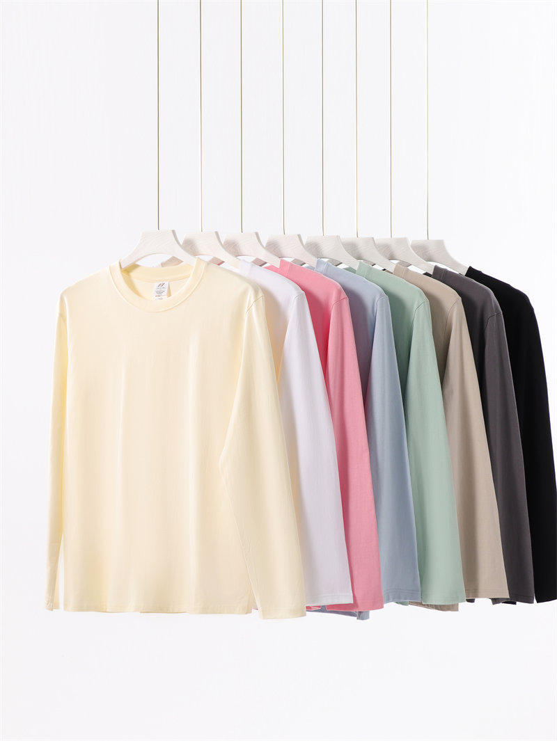 230g20 combed tight siro cotton round neck long sleeve T-shirt G21-U-X93C