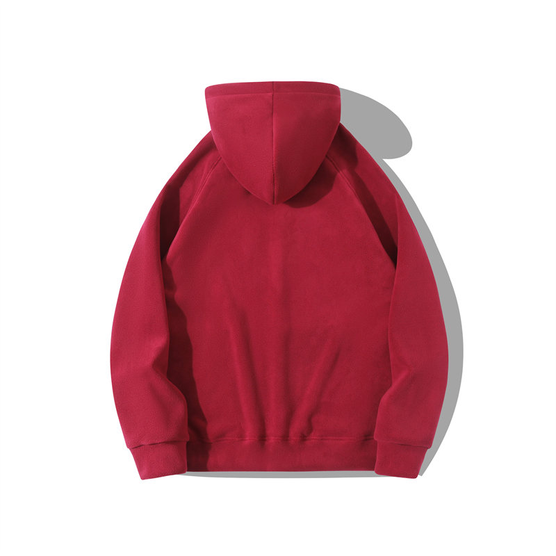 600g heavyweight warm double-sided fleece button hooded sweatshirt G21-U-XD068