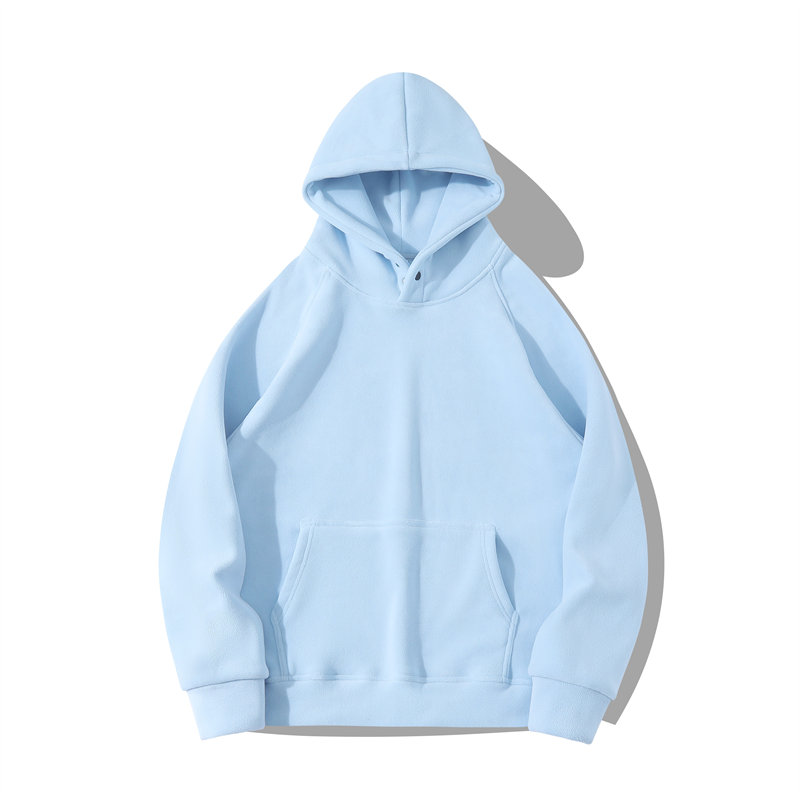 600g heavyweight warm double-sided fleece button hooded sweatshirt G21-U-XD068