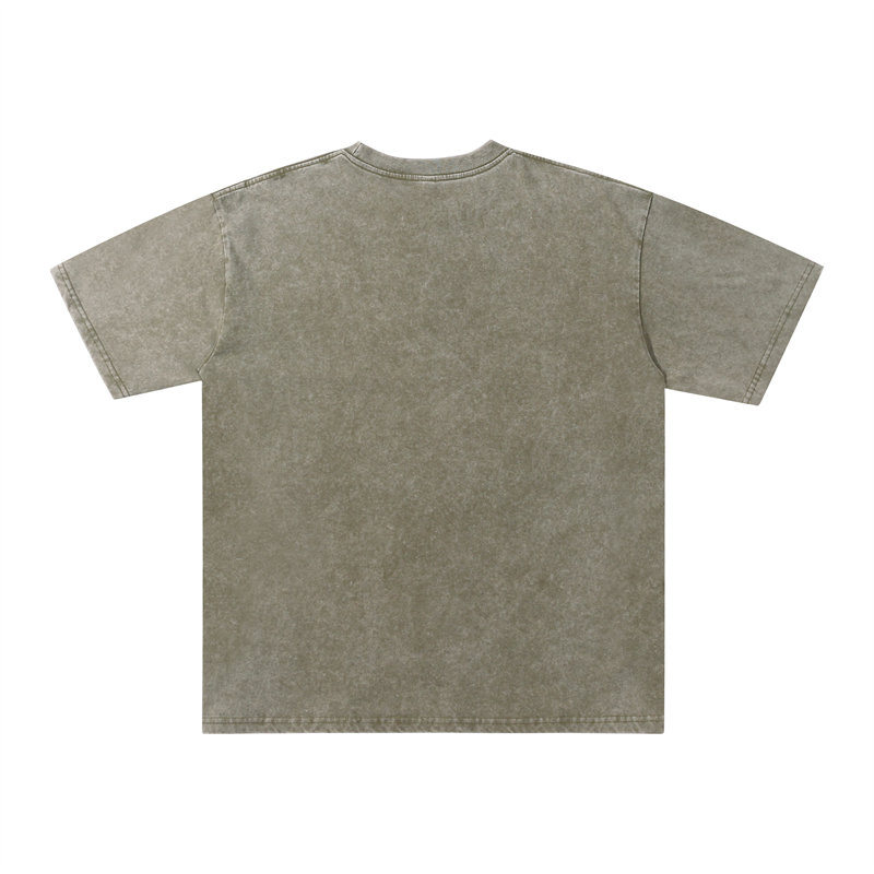 240g heavyweight pure cotton washed distressed short-sleeved T-shirt L06-240 fried snowflake short-sleeved