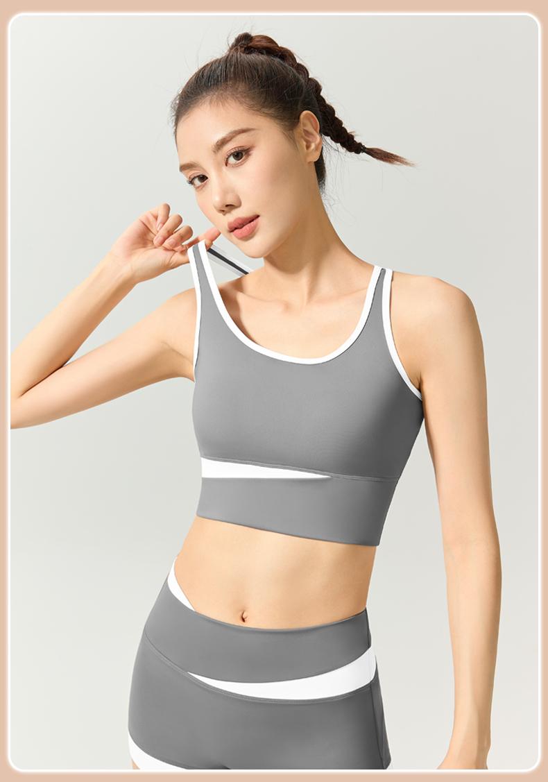 JYMN055-Peach contrast bra Sportswear Yoga Wear for Women