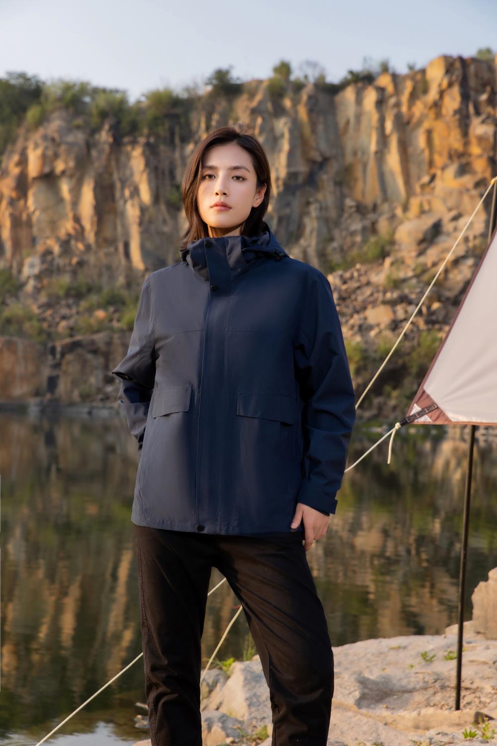 1866#3-in-1/small Oxford anti-hanging and anti-wrinkle soft liner/three-proof jacket//YKK zipper