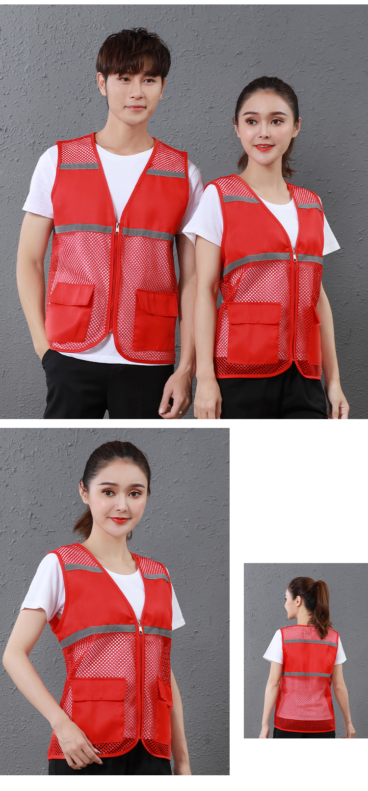 Volunteer work clothes fishing net reflective vest GR3-1808