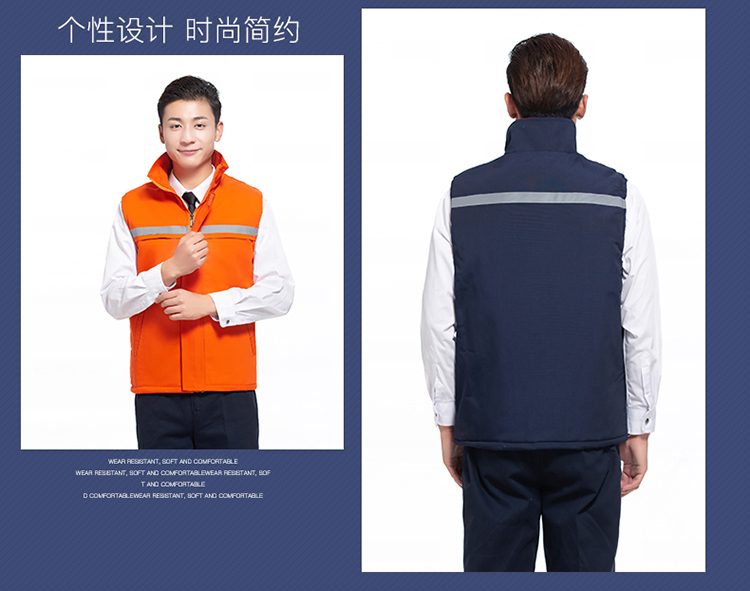 Full process polyester cotton canvas plus cotton lining pocket vest H22-902