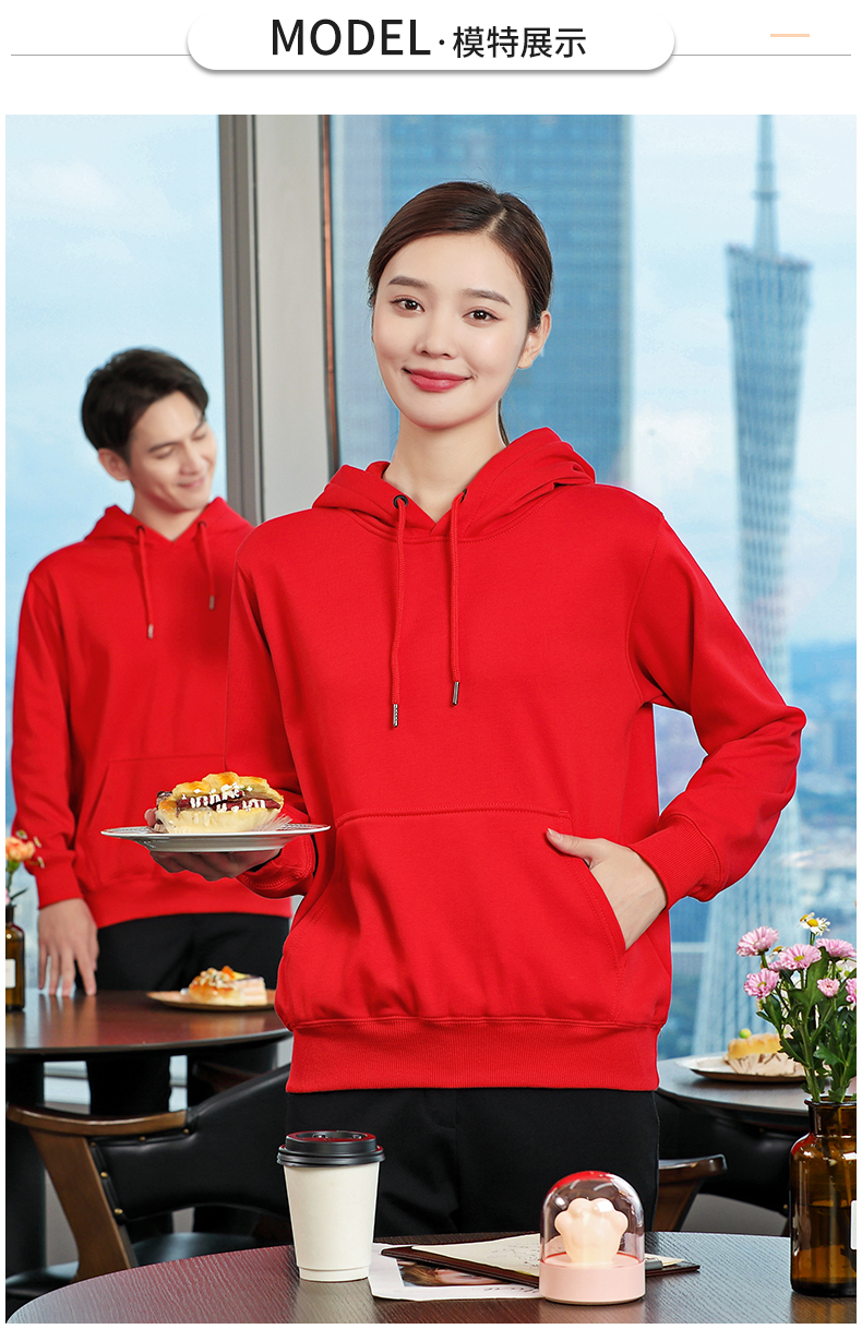 600g composite polar fleece thick hooded sweatshirt universal style H17-715