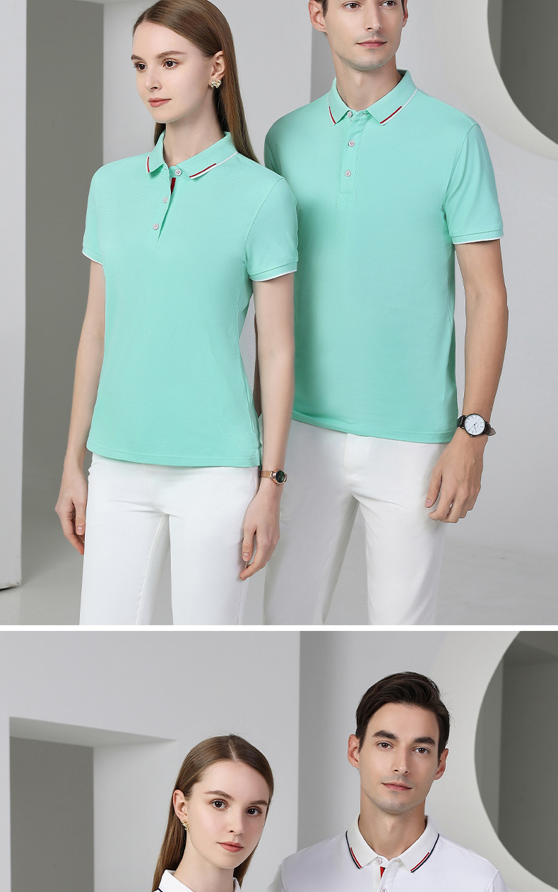 200g color collar business lapel short sleeve POLO shirt universal GJ21-23508