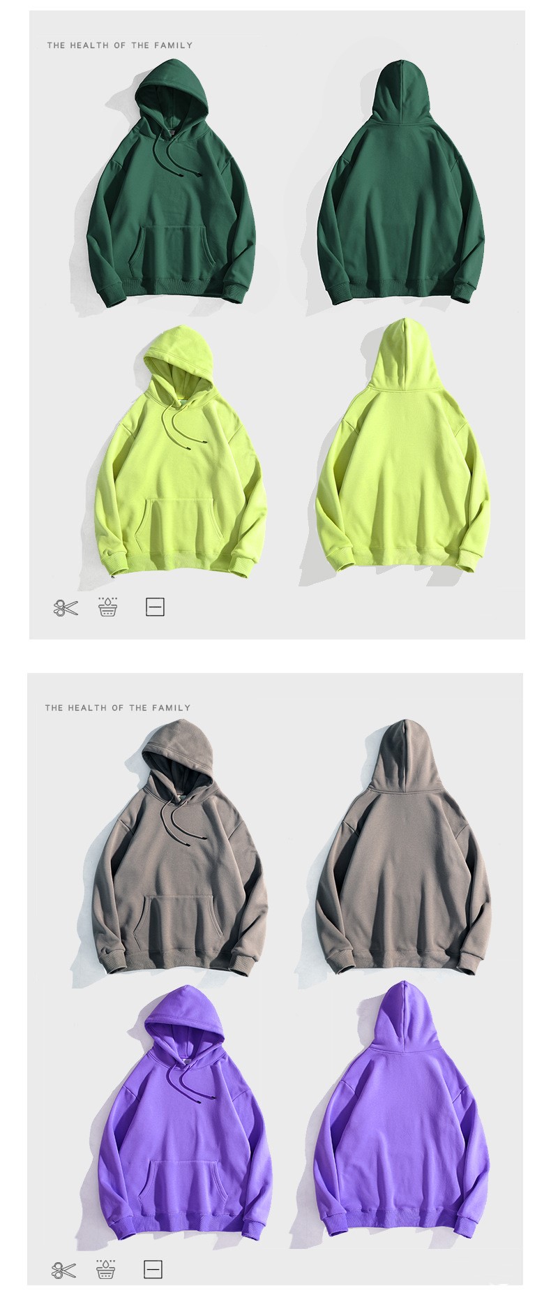 360g cotton drop shoulder hooded fleece sweatshirt BC2-2077