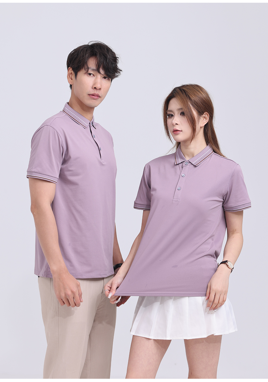 190g fresh color matching simple silhouette short-sleeved lapel polo shirt W02-K5680