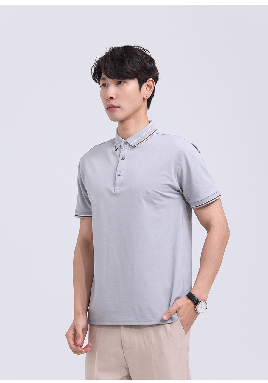 190g fresh color matching simple silhouette short-sleeved lapel polo shirt W02-K5680