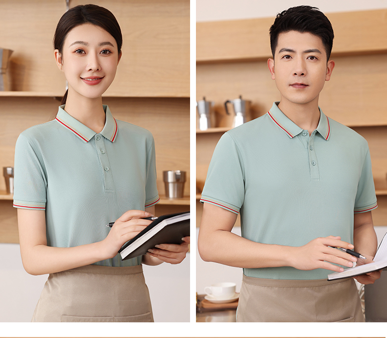 210g moisture absorbing quick-drying antibacterial ice ion fine bead short-sleeved lapel polo shirt L04-P142