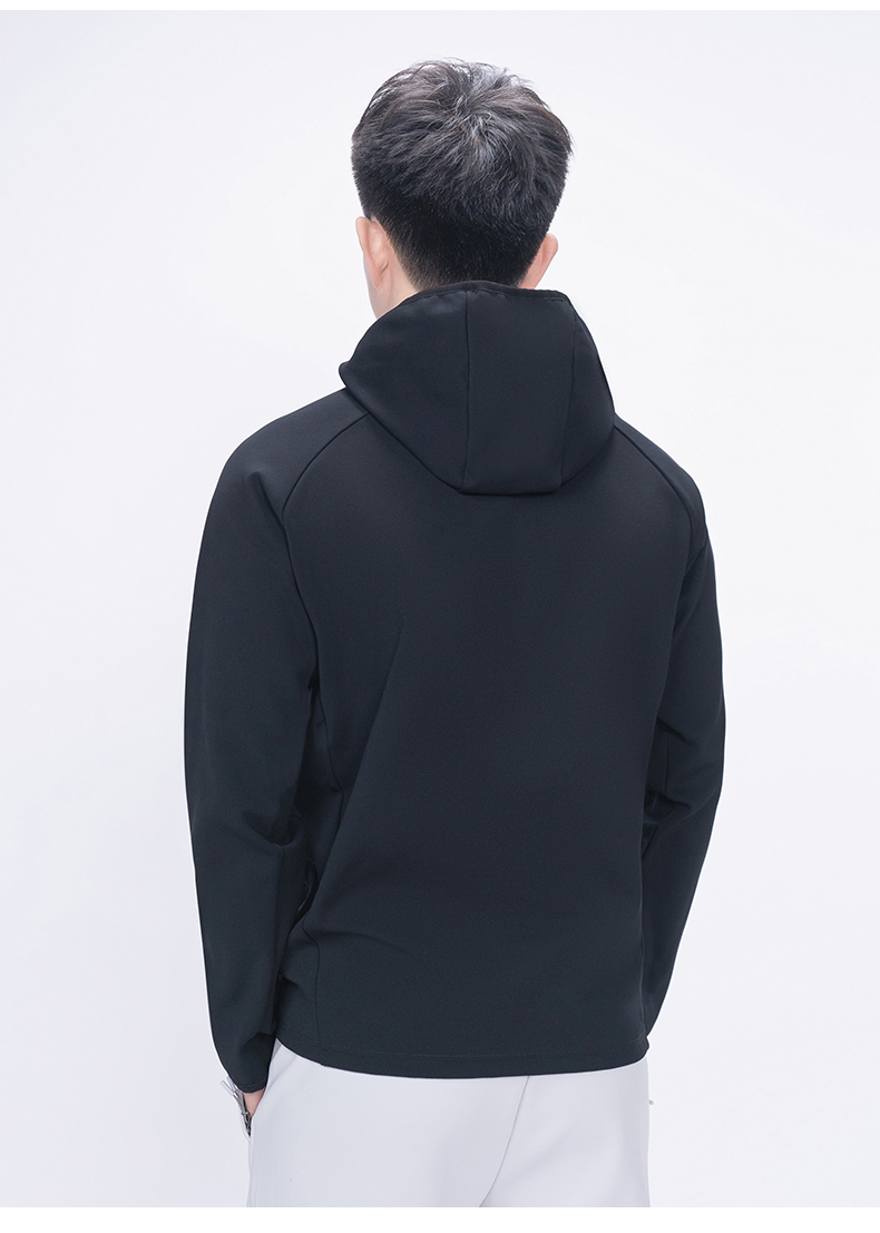 250g high elastic nano grid hooded half zipper outer sweatshirt KD4-7390