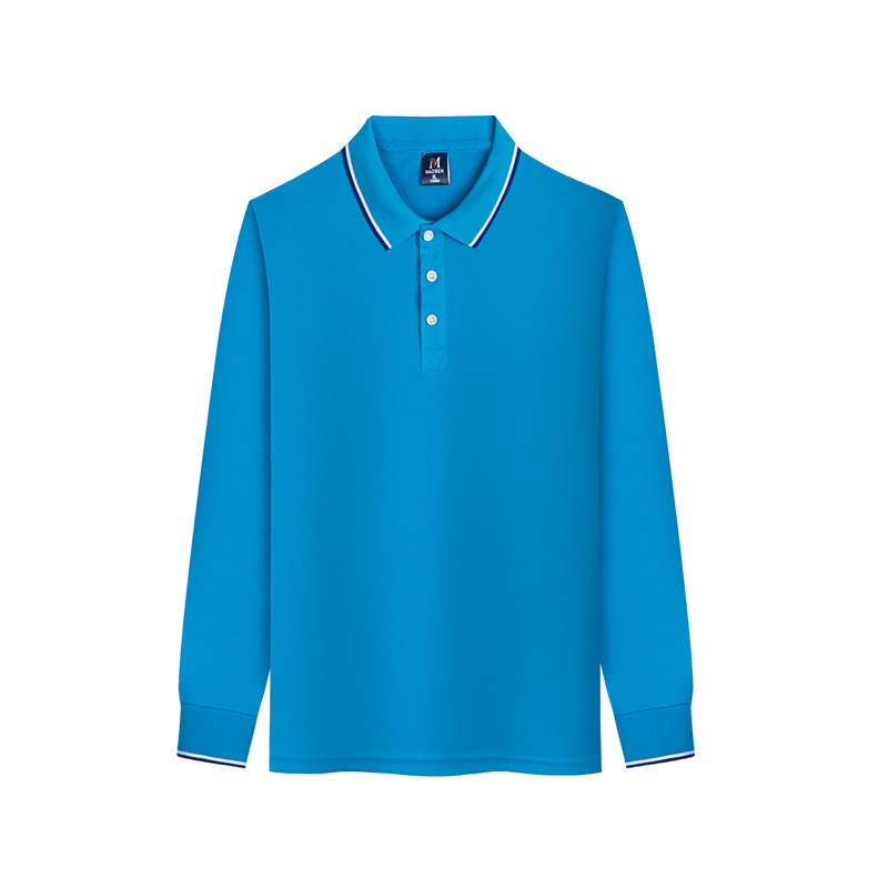 220g combed cotton lapel long-sleeved POLO shirt G17-608 long sleeve